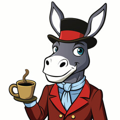 Anthropomorphic Donkey in Suit Vector