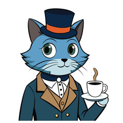 Anthropomorphic Cat in Suit Vector
