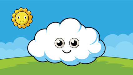 Carton cloude in the blue sky 