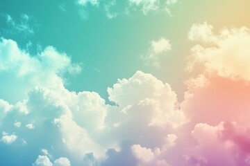 Colorful Summer Sky with Sunlight and Pastel Clouds
