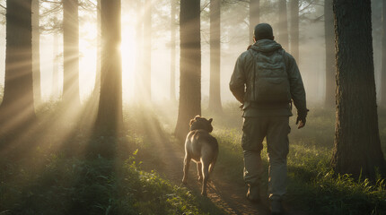 Unravel the woodland stalk of a hunter chasing beasts, a nature art enigma