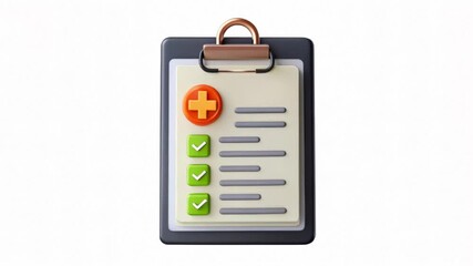 A clipboard with a checklist and a medical plus icon, symbolizing tasks and healthcare.