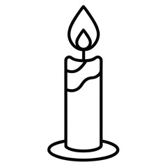 christmas candle silhouette vector icon