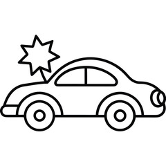 christmas car silhouette vector icon