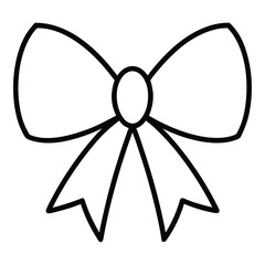 christmas ribbon bow silhouette vector icon
