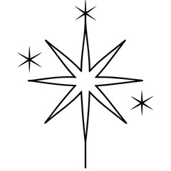 christmas sparkles silhouette vector icon