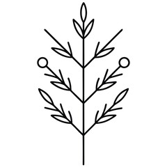 christmas tree branch silhouette vector icon