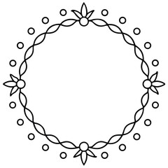 christmas wreath silhouette vector icon
