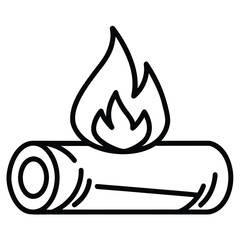 fireplace log silhouette vector icon