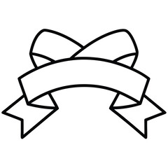 festive ribbon silhouette vector icon