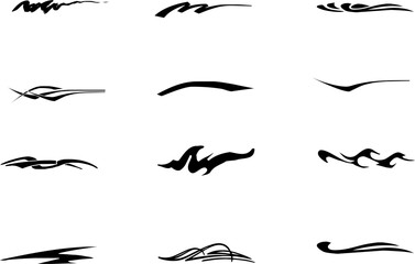 Abstract Black Flame Swirl Tattoo Style Vectors for Decorative Borders, Logos, and Artful Design