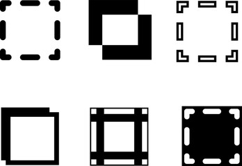 Abstract Square Frame Icons Collection: Minimalist Geometric Borders for Design, UI, Branding, and Creative Projects