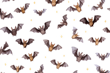 Watercolor bat pattern seamless spooky background with flying bats perfect for Halloween themed designs and decorations