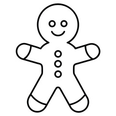 gingerbread man silhouette vector icon