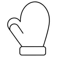 mitten silhouette vector icon
