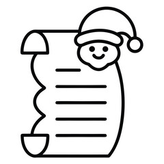 santa s list silhouette vector icon