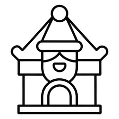 santa workshop silhouette vector icon