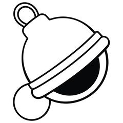 sleigh bell silhouette vector icon