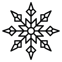 snowflake mandala silhouette vector icon