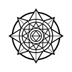 Geometric Triangle Mandala Vector