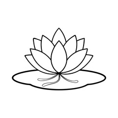 Lotus Flower with Lily Pads Vector
