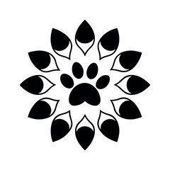 Animal Paw Flower Mandala Vector