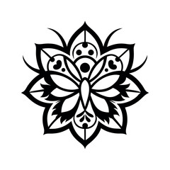 Butterfly Flower Mandala Vector