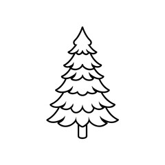 Obraz premium Simple outline of a fir tree