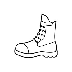 Outline of a laced work boot