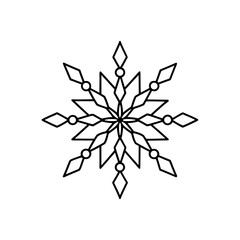 Outlined geometric snowflake art