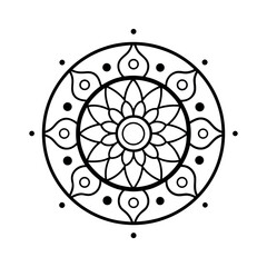 Stars and Moons Mandala Outline