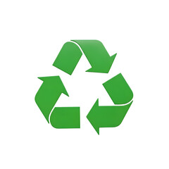 Obraz premium Green recycling symbol with arrows in a loop