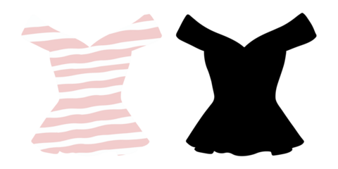 A romantic off the shoulder top illustration in chic silhouette perfect for fashion boutiques summer outfit collections and feminine design art