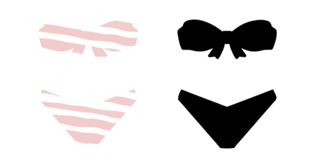 Stylish bikini silhouette vector illustration in black Perfect for summer fashion, swimwear brands, and tropical designs