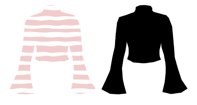 Modern cropped long sleeve top black vector illustration Perfect for streetwear, stylish outfits, and fashion visuals - Powered by Adobe