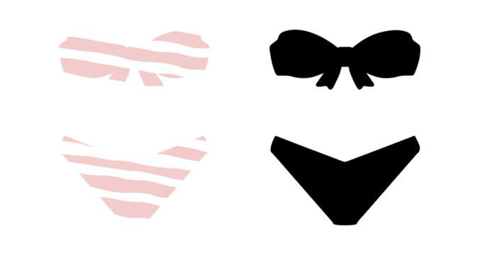 Stylish bikini silhouette vector illustration in black Perfect for summer fashion, swimwear brands, and tropical designs