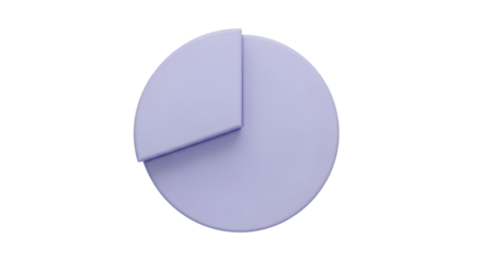 Simple pastel purple pie chart segment on white background