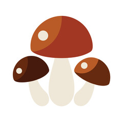 brown and white mushrooms with caps and stems