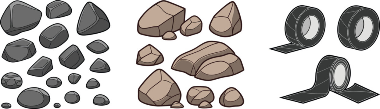 Gray brown stones tape rock