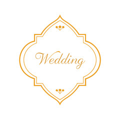 legant wedding invitation with decorative gold 