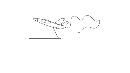Animated self drawing of Bahrain National Day with airplane and flag video illustration. Bahrain National Day video design concept in simple linear style. Great design for national holiday campaign.