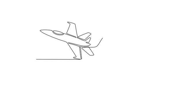 Animated self drawing of Bahrain National Day with airplane and flag video illustration. Bahrain National Day video design concept in simple linear style. Great design for national holiday campaign.