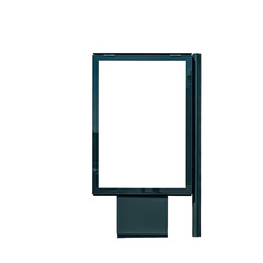 Empty digital billboard screen on a white background, ready for advertising content.