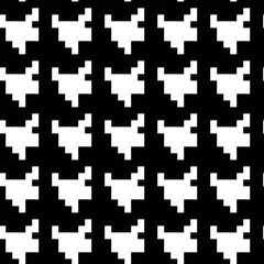 Geometric houndstooth black and white seamless pattern with pied-de-poule ornament. Monochrome graphic design. Modern minimalist stylish squared background. Vector chequered motif for fabric, textile.