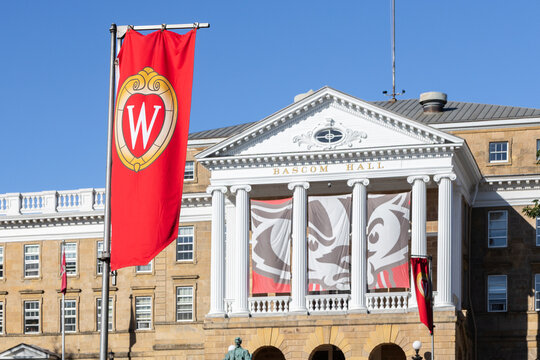 Madison, WI, USA - October 7, 2025: University of Wisconsin-Madison is a top ranked research university located in downtown Madison that was founded in 1848. Bascom Hill.