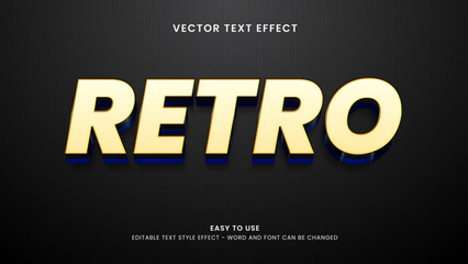 retro editable text effect 3d premium vector 