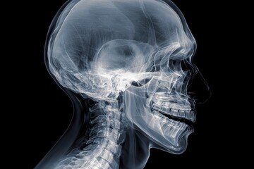 X ray image of head and mouth