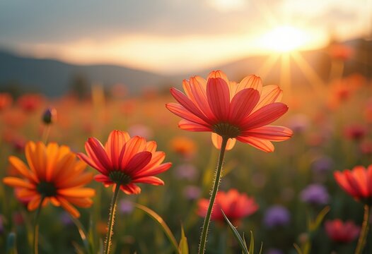 Timelapse of Colorful Wildflower Blooms Capturing Transitions of Serenity in Animated Style