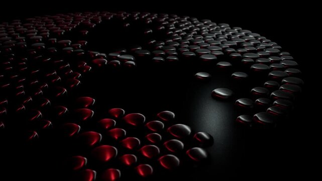Abstract Disc of Moving Metal Beads