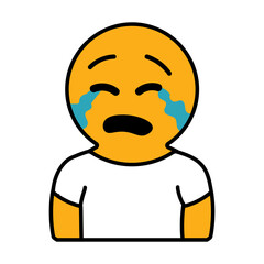 Obraz premium Sad emoji expressing deep emotions and sorrow